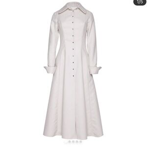🛑Poem Bangkok Tailored Cream Midi Shirt Dress
